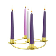 Advent Wreath Candle Holder, Christmas Candle Rings for Tapered Candles | Advent Wreath 5 candle Holder for Christmas Festival Home Party Church Decor, Gold