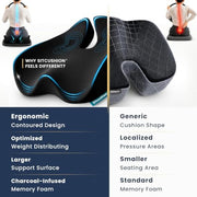 Car Seat Cushion for Driving, Sciatica Pain Relief Car Pillow and Seat Pad | Extra Large Driver Seat Cushion Offers Broad Car-Seat Coverage to Ease Hip and Tailbone Pressure During Long Drives (Black)