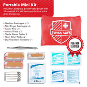 Swiss Safe 2-in-1 348 Pcs Large First Aid Kit for Camping, Travel & Car