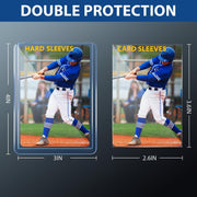 200 Card Sleeves Hard Plastic, Trading Card Holder (100 Hard + 100 Soft) | 3"x 4" Sports Cards Protectors, 35pt Baseball Card Holder Hard Cases fit for Baseball Sports MTG PKM Cards
