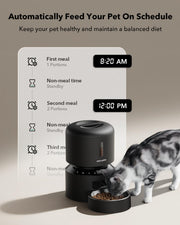 PETLIBRO Automatic Cat Feeder, Timed Dry Food Dispenser for Cat & Small Dog | Programmable Pet Feeder with Portion Control, Airtight Storage, Voice Meal Call, Dual Power Supply, Anti-Jam Design, 3L Black