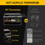 Clioran Reptile PC Tank,Escape Proof Magnetic Lid Tarantula Enclosure Large | Easy Clean Seamless Base Hermit Crab Habitat,Stackable Isopod Terrarium,Cross Ventilation Spider Starter Cage,Frog Container