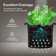 VIVOSUN 5-Pack 5 Gallon Plant Grow Bags Fabric Pots with Handles | 300G Thickened Nonwoven Fabric, Excellent Drainage, Healthy Root Growth, BPA-Free, Reusable