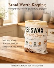 Aongan Beeswax Bread Bag for Sourdough & Artisan Bread Storage, Reusable | Natural Materials,17 × 13 in Large, Fits Homemade Bread, Breathable Storage, Sustainable Living,Reusable