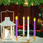 Thyle 20 Pcs Christmas Metal Advent Wreath Rings, Gold Candle Holder | Advent Candle Holder, Christmas Wreath Ring, Xmas Taper Candles Rings Table Candelabra Holder for Church Table Centerpieces