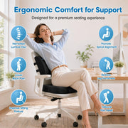 CloudBliss Ergonomic Seat Cushion & Lumbar Support Pillow Set, Black,Large | Back Pain, Sciatica Relief, Memory Foam Support, Adjustable Straps, Machine Washable Velvet, Perfect for Office, Car, Gaming