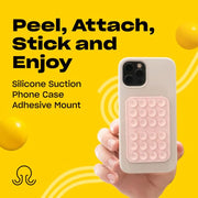 OCTOBUDDY Classic - Silicone Suction Phone Case Adhesive Mount, Chalk Pink | Hands-Free, Strong Grip Holder for Selfies and Videos - iPhone and Android Compatible - 2.25″ x 3.25″