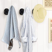 Homagic Towel Hooks Bathroom Coat Robe Wall Hook Heavy Duty Door Hanger Towel Robe Clothes Cabinet Closet Sponges Rack for Bathroom Bedroom Kitchen Hotel Pool 4 Packs Black(Drilling Installation)