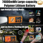 QAUYYW Solar Hand Crank Emergency Radio, 20000mAh AM FM NOAA Weather Radio