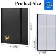 Fabmaker Card Binder 9 Pocket, 396 Pockets Trading Card Binder Case, Black | Collector Card Album for Standard-Size Cards, Side Loading Card Collection Folder for Game Cards, Sport Cards