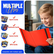 Card Binder 9-Pockets, Trading Card Binder, 20 Pages, 360 Card Capacity Collection Binder, Card Folder for MTG, TCG, Game Cards & Sports Cards（Red）