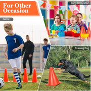 PXZBLG 12/24/50pcs Soccer Cones, 7" Plastic Traffic Cones | for Sports Training, Football, Soccer, Basketball, Coaching, Practice