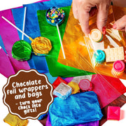 GirlZone Little Choco Delights Maker Kit, Chocolate Making Kit for Kids, Over 100 Pieces with Candy Bar Molds, Lolly Sticks & Wrappers, Toys for Playdates, Creative Activities & Gifting from Aged 8+