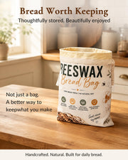 Aongan Beeswax Bread Bag for Sourdough & Artisan Bread Storage, Reusable | Natural Materials,17 × 13 in Large, Fits Homemade Bread, Breathable Storage, Sustainable Living,Reusable