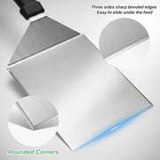 Cuttte Extra Wide Metal Smash Burger Spatula with Beveled Edges 6 x 5inches | Heavy Duty Stainless Steel Large Metal Spatula for Grill, Griddle, Pizza, Fish, Meat, Pancake Flipper Turner, Dishwasher Safe
