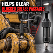 Industrial Grease Unclogger, Grease Fitting Cleaning Tool with Adapters | Up to 600 PSI Applies Focused Pressure to Hardened Grease, with M6, M8, and M10 Connections for Equipment Maintenance