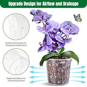 TRUEDAYS Orchid Pot, 4 Pack 5 Inch Plant Pot with Drainage | Clear Orchid Pots with Drainage Holes for Repotting, Sturdy Plastic Plant Pot for Plants, Ideal for Healthy Root Growth