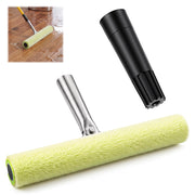 Ferrochef 12 Inch T Bar Applicator for Coating Green Flocked Cotton Sleeve T Shaped Frame Floor Finish Tool Kit for Wood Surface Concrete Floors Finishing DIY Paint Sealant