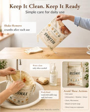 Aongan Beeswax Bread Bag for Sourdough & Artisan Bread Storage, Reusable | Natural Materials,17 × 13 in Large, Fits Homemade Bread, Breathable Storage, Sustainable Living,Reusable