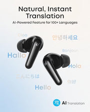 Soundcore P31i by Anker Translation Earbuds with Real-Time Adaptive ANC | Real-Time Adaptive Noise Cancelling, Hi-Res Sound, Translation Earbuds, 50H Playtime, Spatial Audio, Fast Charging, IP55
