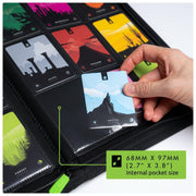 Vault X 9 Pocket Zip Trading Card Binder 360 Cards Exo-Tec (Black) | Holds 360 standard-size TCG cards in 20 side-loading 9-pocket pages. Padded, water-resistant Exo-Tec cover.