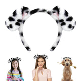 Beviliu Dalmatian Dog Ears Headband - Realistic Puppy Hairband Fluffy Adult Dogs Costume for Halloween Party Cosplay Washing Makeup