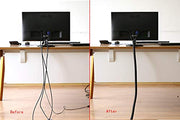 Alex Tech 10ft - 1/2 inch Cord Protector Wire Loom Tubing Cable Sleeve Split Sleeving For USB Cable Power Cord Audio Video Cable – Protect Cat From Chewing - Black