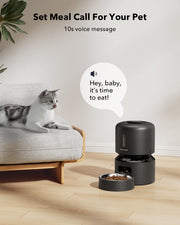 PETLIBRO Automatic Cat Feeder, Timed Dry Food Dispenser for Cat & Small Dog | Programmable Pet Feeder with Portion Control, Airtight Storage, Voice Meal Call, Dual Power Supply, Anti-Jam Design, 3L Black