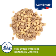 Vitakraft Mini Drops Dwarf Hamster/Rat/Mouse Treat Cherry-Banana 2.5 oz | Sweet Cherry-Banana Flavor, Wholesome Small Animal Treat, Easy to Feed, Resealable Bag, 2.5 oz Pack