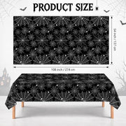 HAMDKS 4 Pack Halloween Tablecloth, Spider Web Table Cloth | 108" x 54" Rectangular Table Cover, Black Plastic Disposable Tablecloth for Halloween Decor Party Supplies