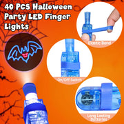 40 PCS Halloween Party Favors for Kids Light Up Finger Lights, Halloween Glow in the Dark Toys Bulk Goodie Bags Stuffers Fillers Non Candy Trick or Treat Toys Halloween Prizes Classroom Party Supplies