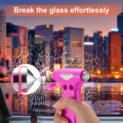 THINKWORK 3-in-1 Pink Car Safety Hammer Gift for Women, Family, Children | Auto Emergency Escape Hammer with Window Breaker and Seat Belt Cutter, Safety Emergency Car Escape Tool for Car Accidents
