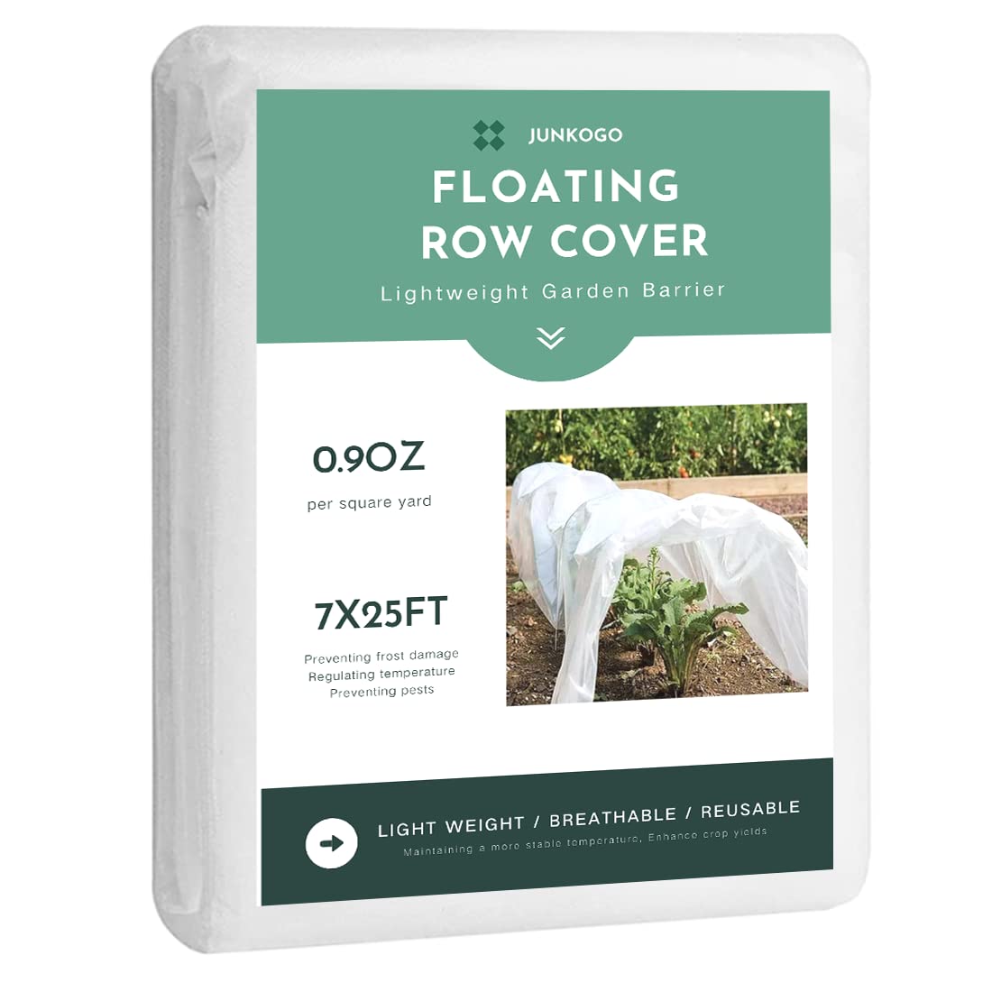 JUNKOGO Plant Freeze Protection Cover, 7x25 FT Floating Row Cover | Frost Cloth Winter Garden Blanket for Cold Weather and Shade, Perfect for Outdoor Vegetables, Trees, Greenhouse