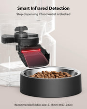 PETLIBRO Automatic Cat Feeder, Timed Dry Food Dispenser for Cat & Small Dog | Programmable Pet Feeder with Portion Control, Airtight Storage, Voice Meal Call, Dual Power Supply, Anti-Jam Design, 3L Black