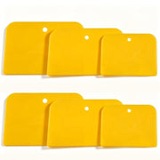 Wrzuzs 6PCS Flexible Plastic Body Filler Spreaders, Reusable Auto Body Repair Putty Scrapers, 4/5/6 Inch Curved Surface Applicator for Car Body Filler, Putty, Glaze, Caulk and Home Wall Repair