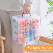 DILIBRA Bead Organizer Box, 5-Tier Stackable 140 Pcs Craft Storage Boxes | Portable Plastic Cases with Lids, Mini Bead Storage Containers for Jewelry Making Bracelets DIY Diamonds Nail Art Charms
