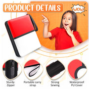 Card Binder 4 Pocket, Trading Card Holder Fits 400 Cards With 50 Removable Sleeves, Portable Collection Card Ablum, Game Card Case book With Zipper for Gift, Red