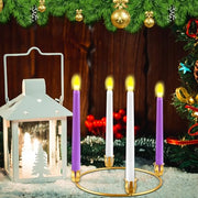 Thyle 20 Pcs Christmas Metal Advent Wreath Rings, Gold Candle Holder | Advent Candle Holder, Christmas Wreath Ring, Xmas Taper Candles Rings Table Candelabra Holder for Church Table Centerpieces