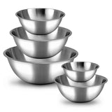 WHYSKO Stainless Steel Mixing Bowls Set, 5-Piece Meal Prep & Food Storage | .75, 1.5, 3, 4 & 5 Quart Metal Mixing Bowls Set for Prep, Serving, Baking & Food Storage, Ecofriendly, Dishwasher Safe