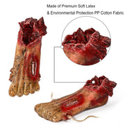Scary Halloween Decorations, Haunted House Props Decor 6Pcs Fake Body Parts | Hanging Severed Hands, Creepy Bloody Carnival Vampire Zombie Party, 6pcs Fake Body Parts, 16pcs Weapon Cutouts Banner