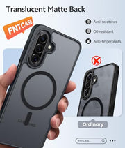 FNTCASE for Samsung Galaxy A17/A16 5G Phone Case, Fit for Magsafe, Black | Screen Protector, Translucent Matte, Military Grade Drop Proof, Shockproof Protection Bumper, Protective Magnetic Phone Cover