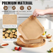 OLESBUR Air Fryer Liners Disposable, 200Pcs 8 Inch Airfryer Paper Liners, Unbleached Parchment Paper for Air Fryer Basket, Non-Stick Air Fryer Accessories, Liners for Baking, Parchment Paper Sheets