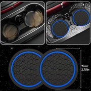 NBTEPEM 6 Pcs Blue Steering Wheel Cover Set, Sport Microfiber Leather Steering Wheel Cover 14.5-15inch Universal, Car Center Console Cover, Seat Belt Cushion, Cup Coasters, Blue Car Accessories Set