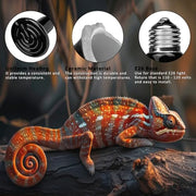 DOMICA 150W 2 Pack Reptile Heat Bulb, Beared Dragon Ceramic Heat Emitter, E26 No Light Night Use Heater Bulbs for Turtle, Lizard, Snake, Amphibians, Pet Brooder Coop Chicken (150W-Large Tank)