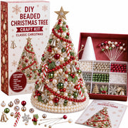 POETRYDRAW DIY Beaded Christmas Tree Craft Kit for Adults, A01 | 3D Holiday Bead Art Mosaic Kit, Handmade Tabletop Desk Decoration, Christmas Crafts for Beginners & Holiday Decor