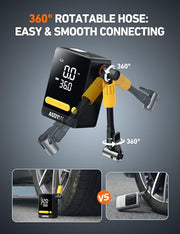 AstroAI Bike Pump, 12s Fast Inflate Bicycle Pump, Air Pump for Car Tires | 150PSI Tire Inflator Portable Air Compressor, Ball Pump with Tire Pressure Gauge & LED Light,L10 Mini Suitable for Car, Bikes