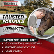 Horse Ivermectin Paste 1.87% – Apple Flavored Oral Horse Dewormer Syringe – 6.08g Tube Treats Horses Up to 1,250 lbs [Pack-1]