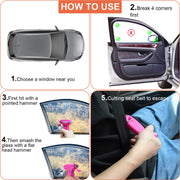 THINKWORK 3-in-1 Pink Car Safety Hammer Gift for Women, Family, Children | Auto Emergency Escape Hammer with Window Breaker and Seat Belt Cutter, Safety Emergency Car Escape Tool for Car Accidents