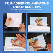 36 Sheets Transparent Laminate Sheets Self Adhesive Laminating Sheets | 8.5x11 inch Waterproof Cold Lamination Sheets Vinyl Overlay Film for Sticker Paper, Cricut Crafts, Photo -100% Clear