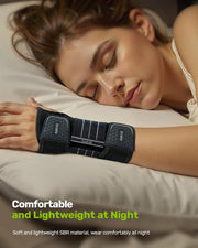Rakiie Carpal Tunnel Wrist Brace Ergonomic Night Splint, Gray | Breathable Fabric, 3 Metal Stabilizer, Ideal For Work, Arthritis, Tendonitis Relief, Fits Men Women, Right Hand Medium